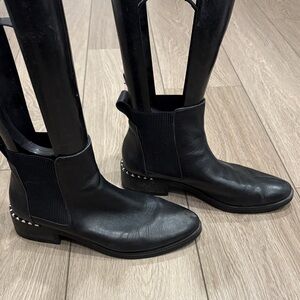 Wishbone collection 9 Black leather Ankle Boots with Studded Detail